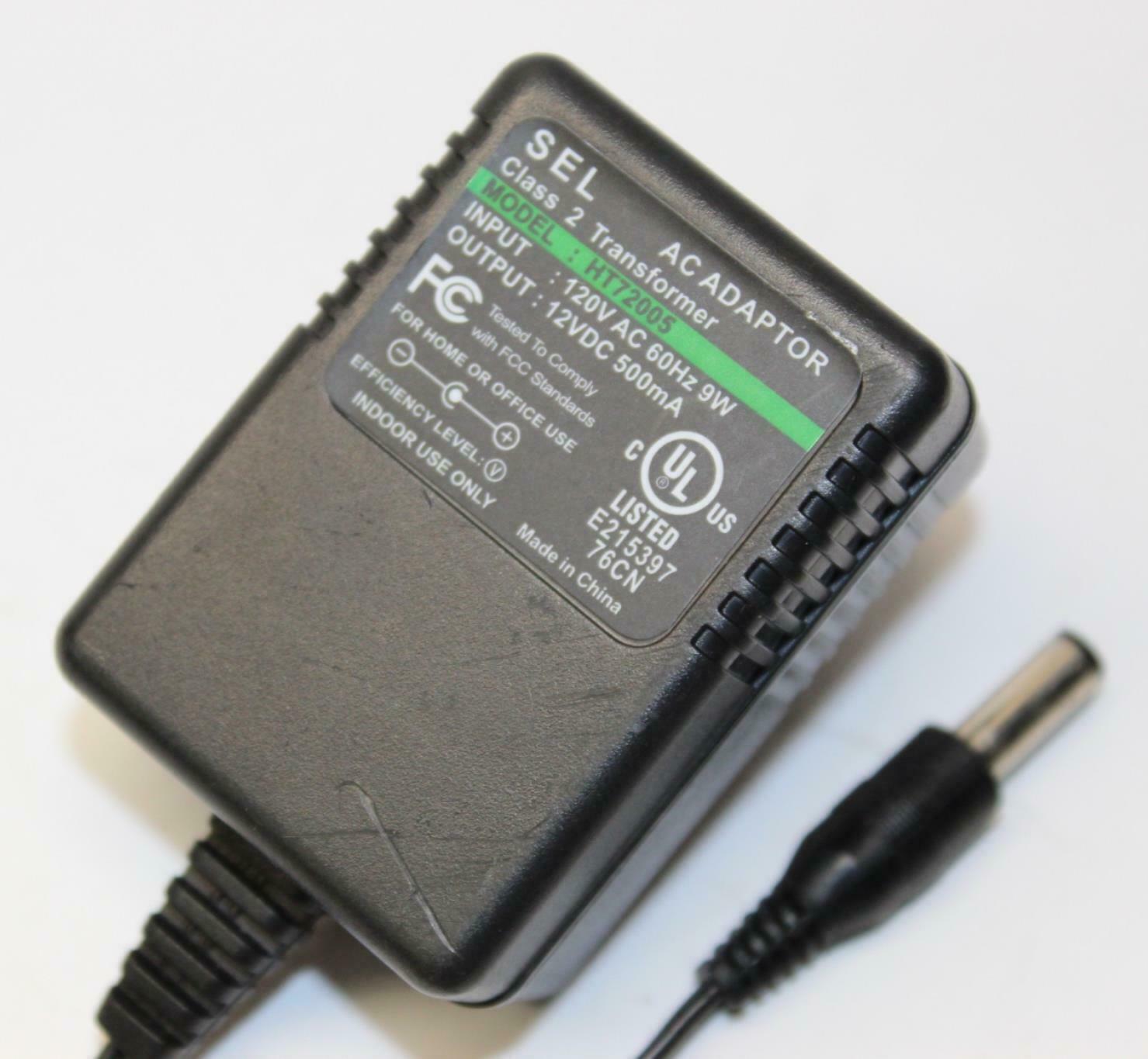 New 12V DC 500mA SEL HT72005 Class 2 Transformer Power Supply Ac Adapter